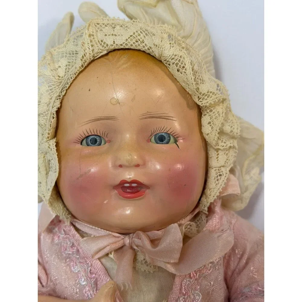 Antique Composition Bubbles Cloth Body Original Sleep Eyes 14